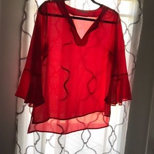 Coral 3/4 sleeve blouse
